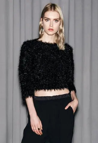 Cardigan in pelliccia NERO IRONICA