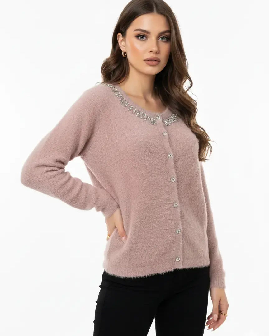 Cardigan in pelliccia con applicazioni DORABELLA