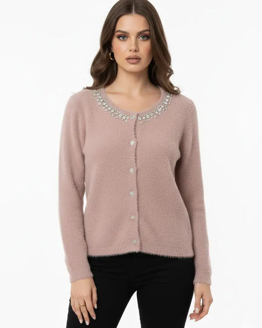 Cardigan in pelliccia con applicazioni DORABELLA