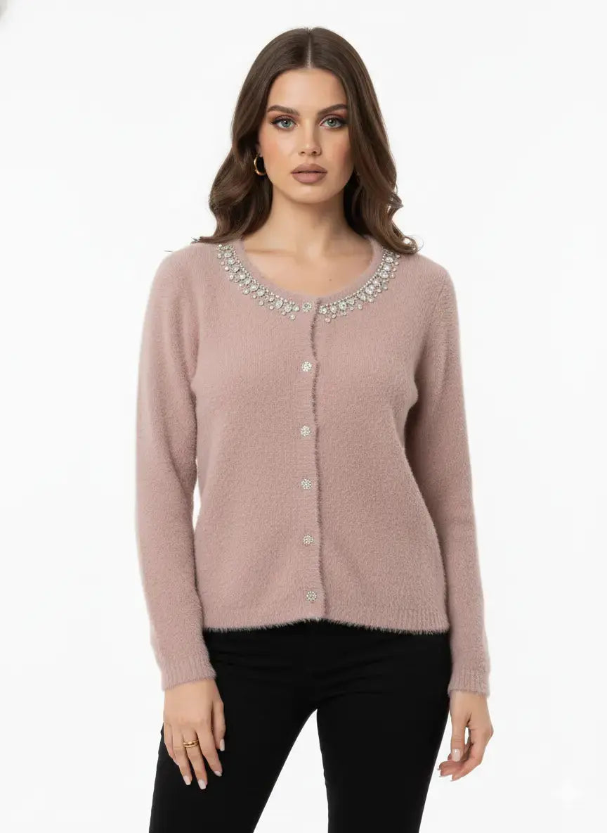 Cardigan in pelliccia con applicazioni DORABELLA