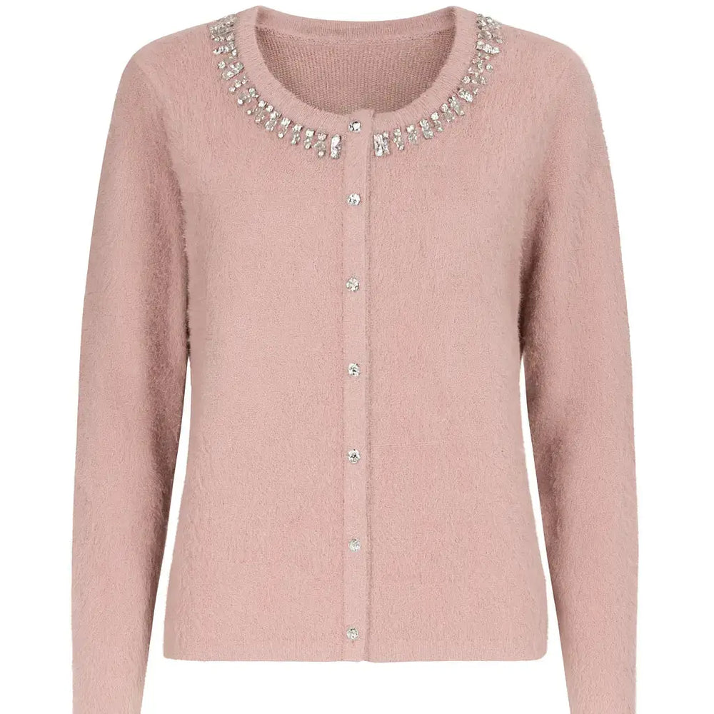 Cardigan in pelliccia con applicazioni DORABELLA XL / Rosa
