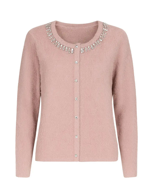 Cardigan in pelliccia con applicazioni DORABELLA XL / Rosa