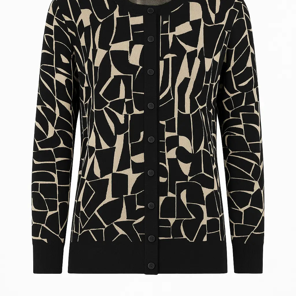 Cardigan jacquard con profili in tinta unita DORABELLA PIU'