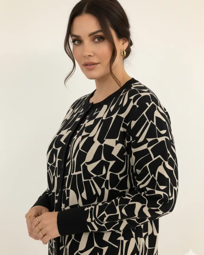 Cardigan jacquard con profili in tinta unita DORABELLA PIU'