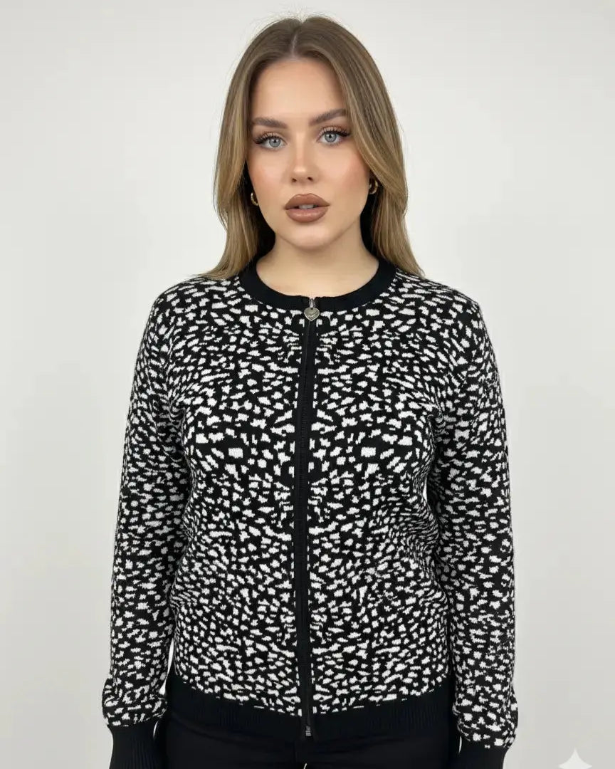 Cardigan jacquard con zip DORABELLA PIU'