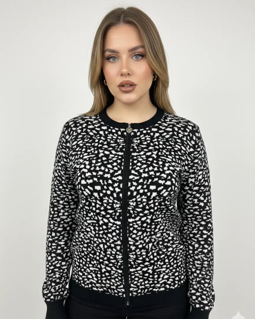 Cardigan jacquard con zip DORABELLA PIU'