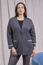 Cardigan monopetto a taglio vivo con tasche ANTRACITE IRONICA