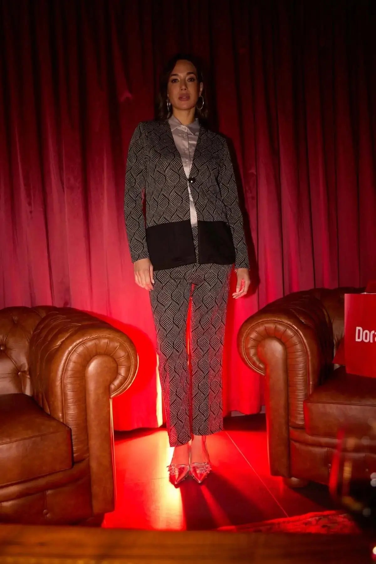 Cardigan monopetto in jacquard lurex NERO DORABELLA XXL