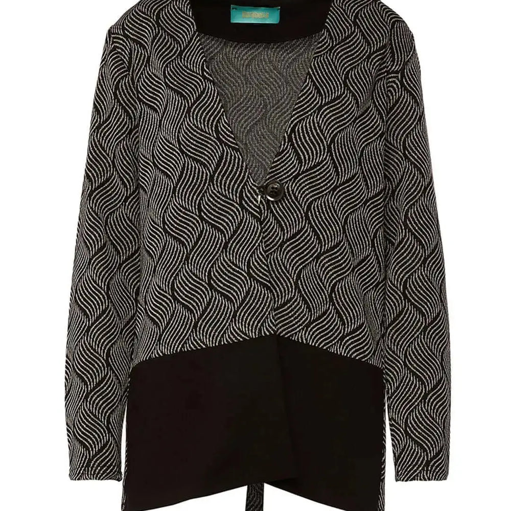 Cardigan monopetto in jacquard lurex NERO DORABELLA