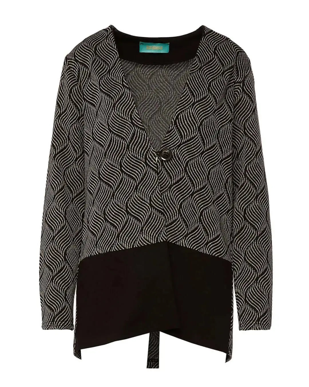 Cardigan monopetto in jacquard lurex NERO DORABELLA