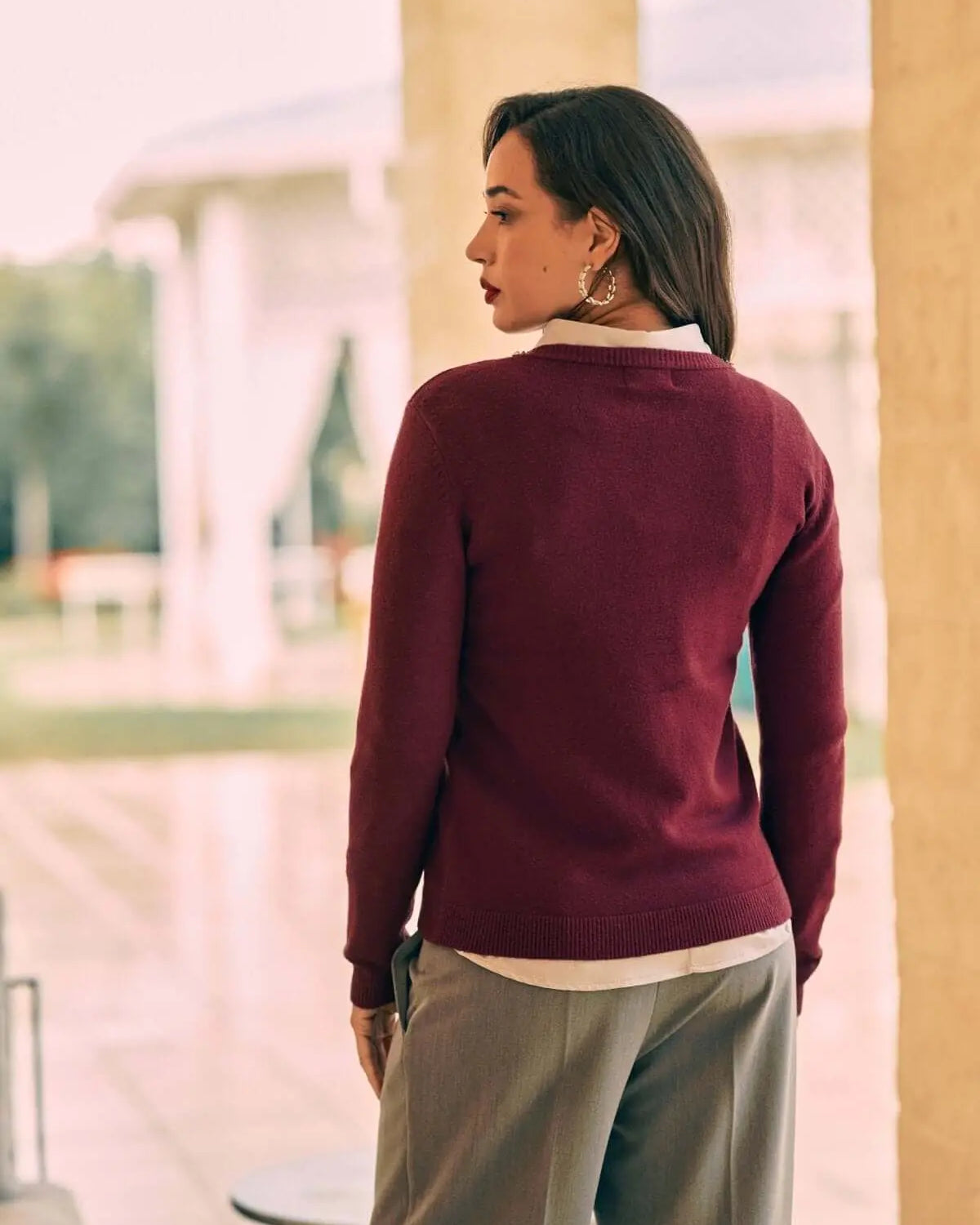 Cardigan nero monopetto con dettagli gioiello BORDEAUX DORABELLA