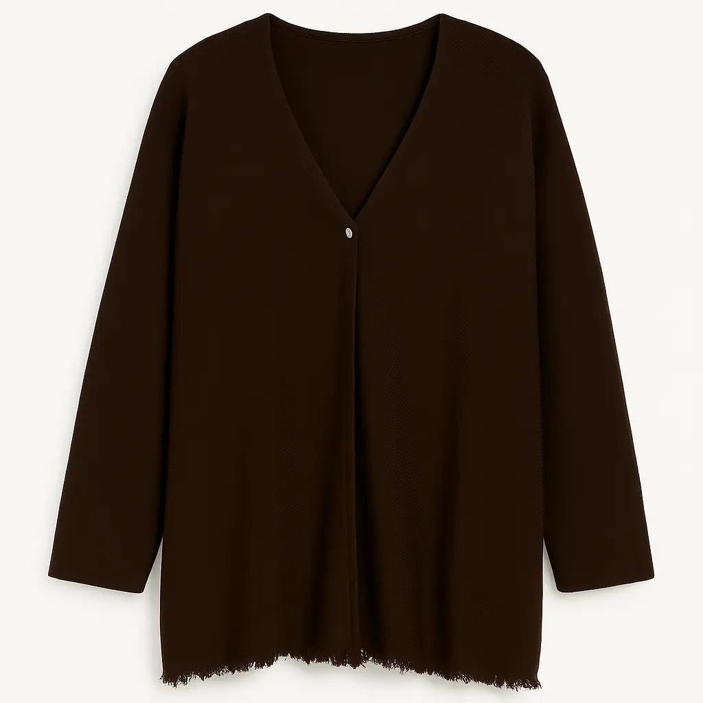 Cardigan over con frange CACAO DORABELLA