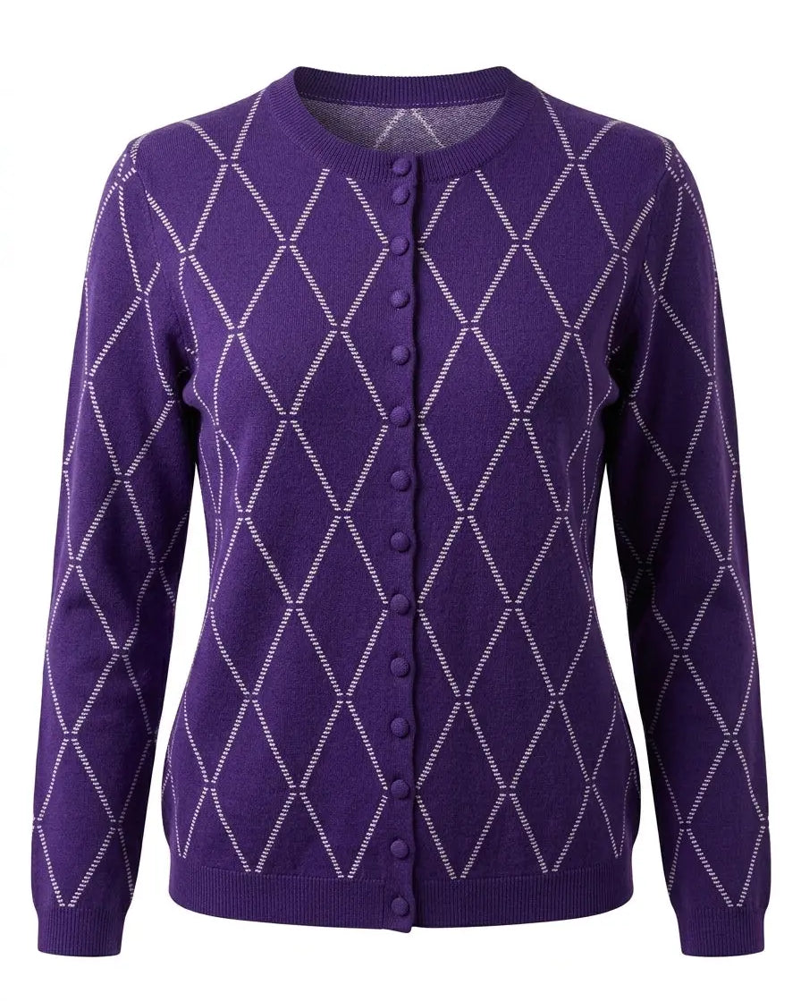 Cardigan rombi con bottoncini ricoperti DORABELLA