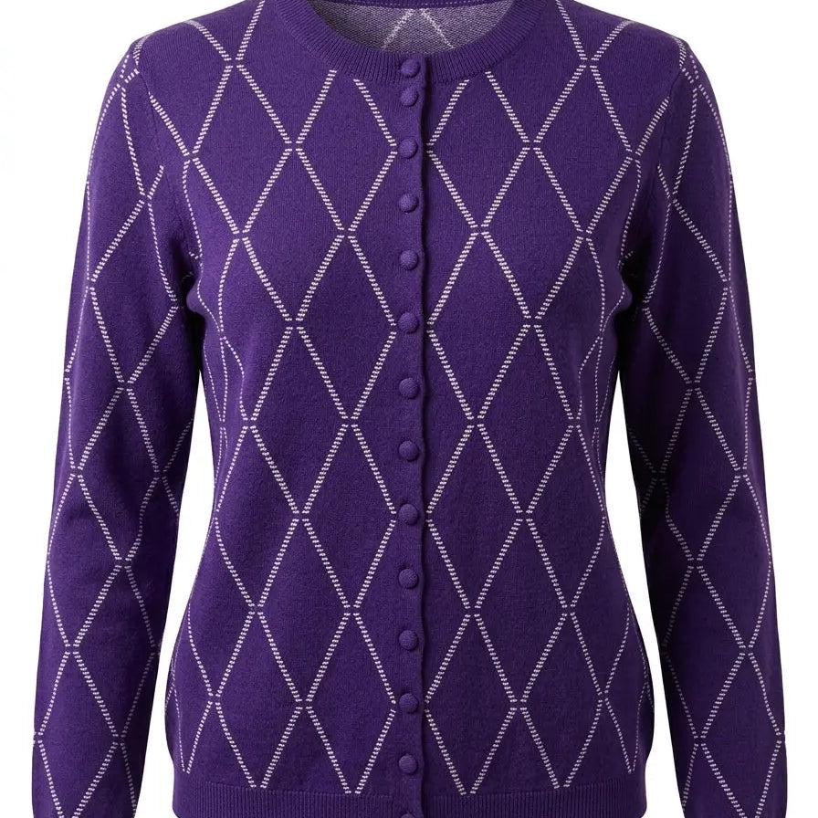 Cardigan rombi con bottoncini ricoperti DORABELLA