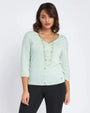 Cardigan scollo a V con bottoni e maniche a trafori ALOE DORABELLA XXL