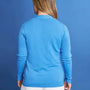 Cardigan scollo a V in maglia di misto viscosa con logo in strass. DORABELLA