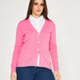 Cardigan scollo a V in maglia di misto viscosa con logo in strass. DORABELLA