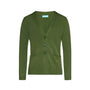 Cardigan scollo a V in maglia di misto viscosa con logo in strass. DORABELLA