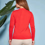 Cardigan scollo a V in maglia di misto viscosa con logo in strass. PAPAVERO DORABELLA