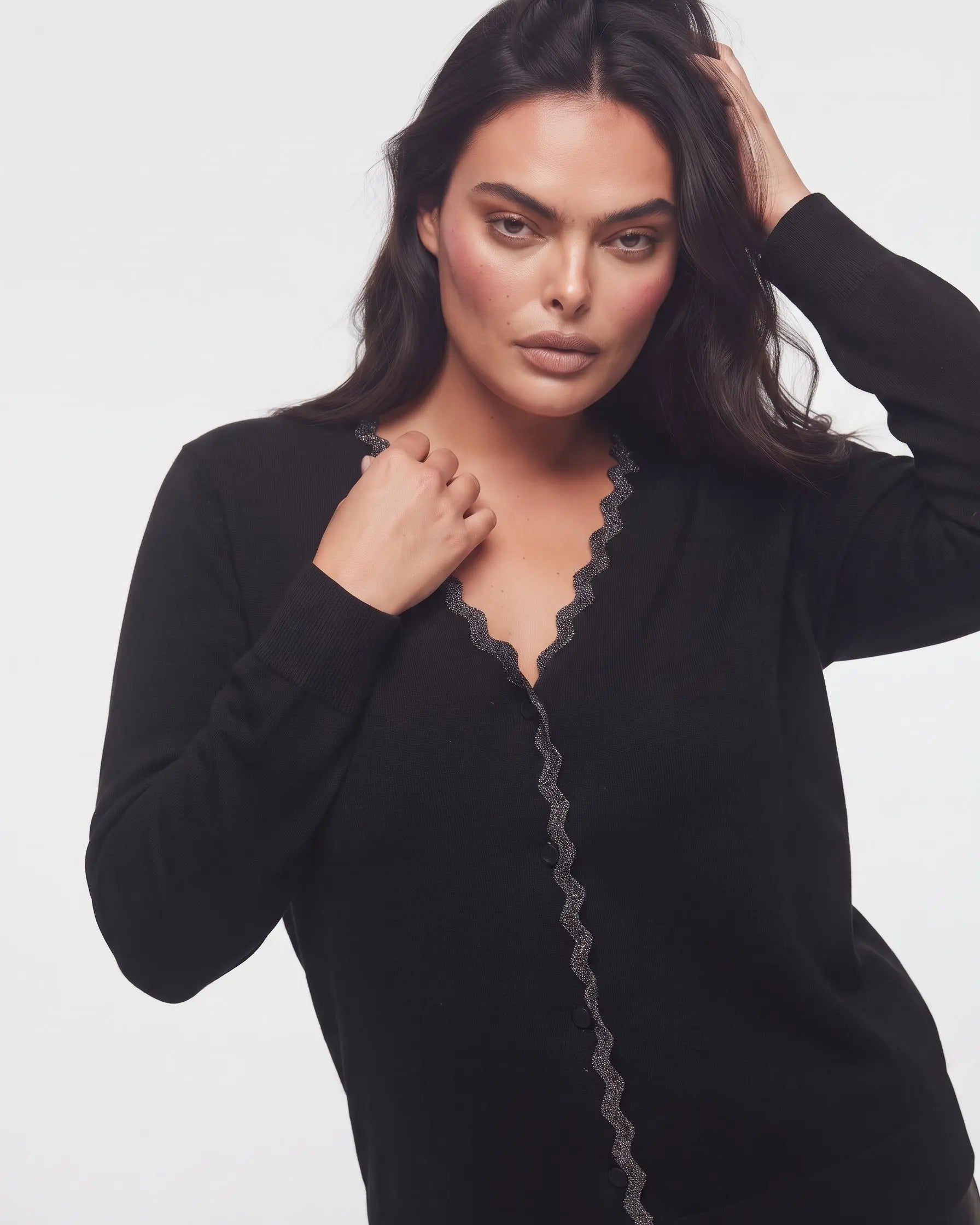 Cardigan scollo a V lurex DORABELLA PIU'