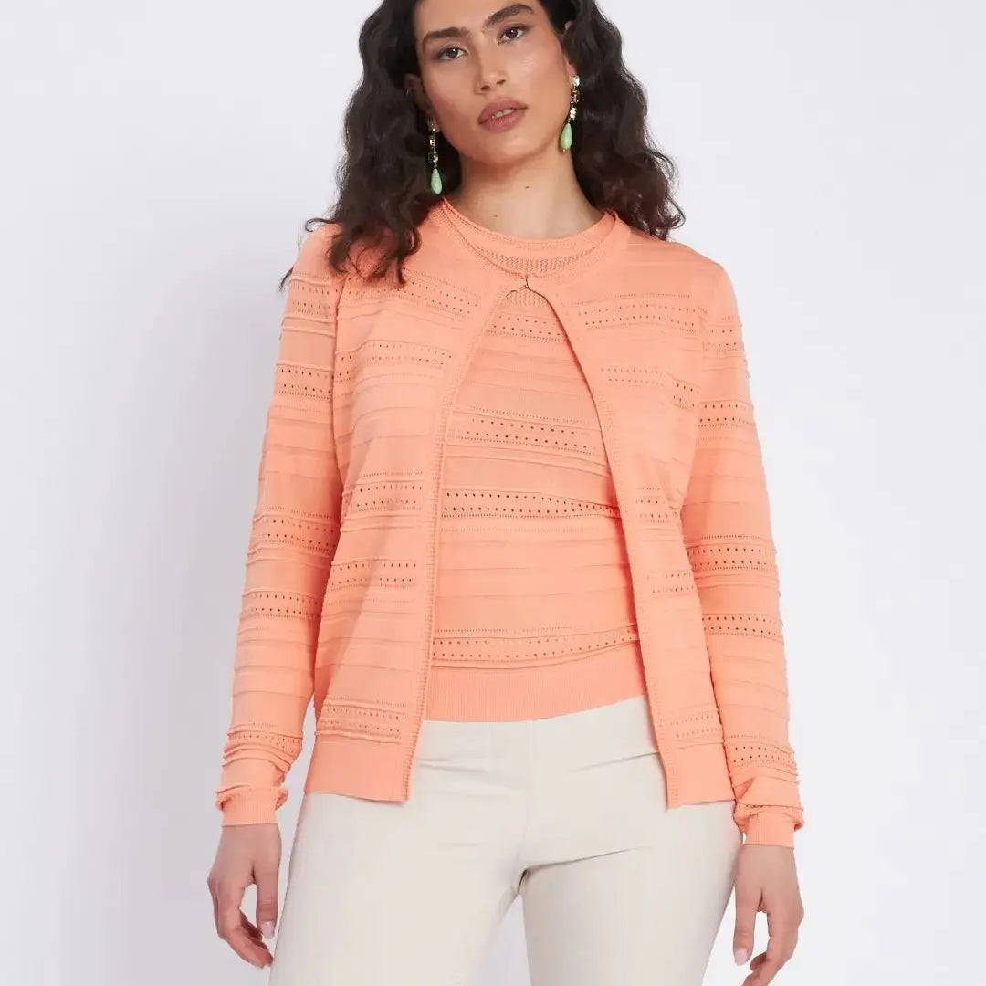 Cardigan senza bottoni con trafori all over PESCA DORABELLA XXXL