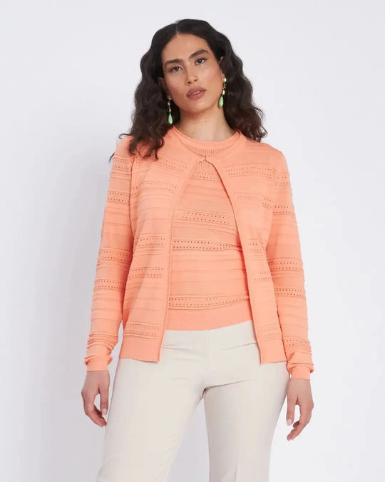 Cardigan senza bottoni con trafori all over PESCA DORABELLA XXXL