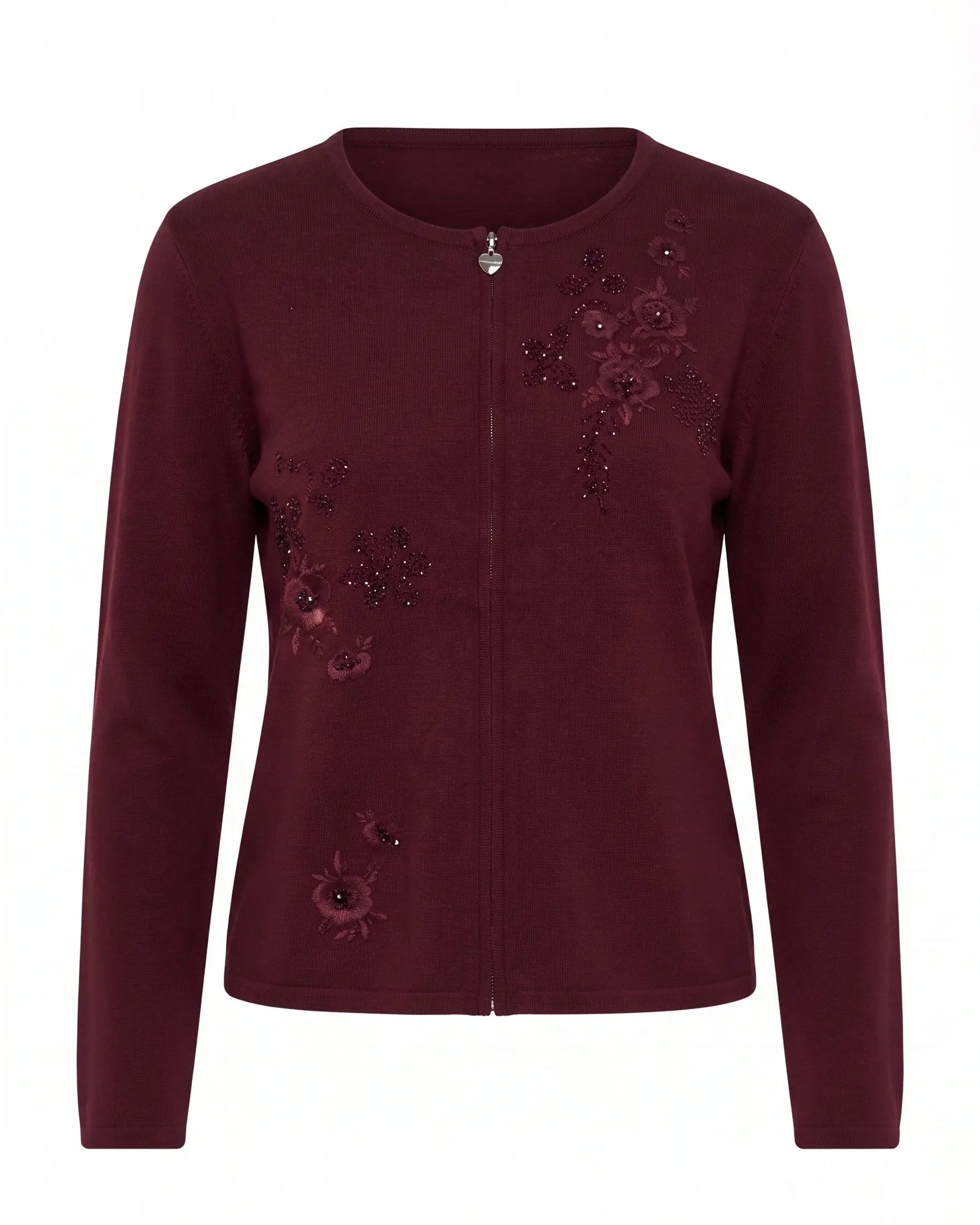 Cardigan tinta unita con ricamo e applicazione DORABELLA PIU'
