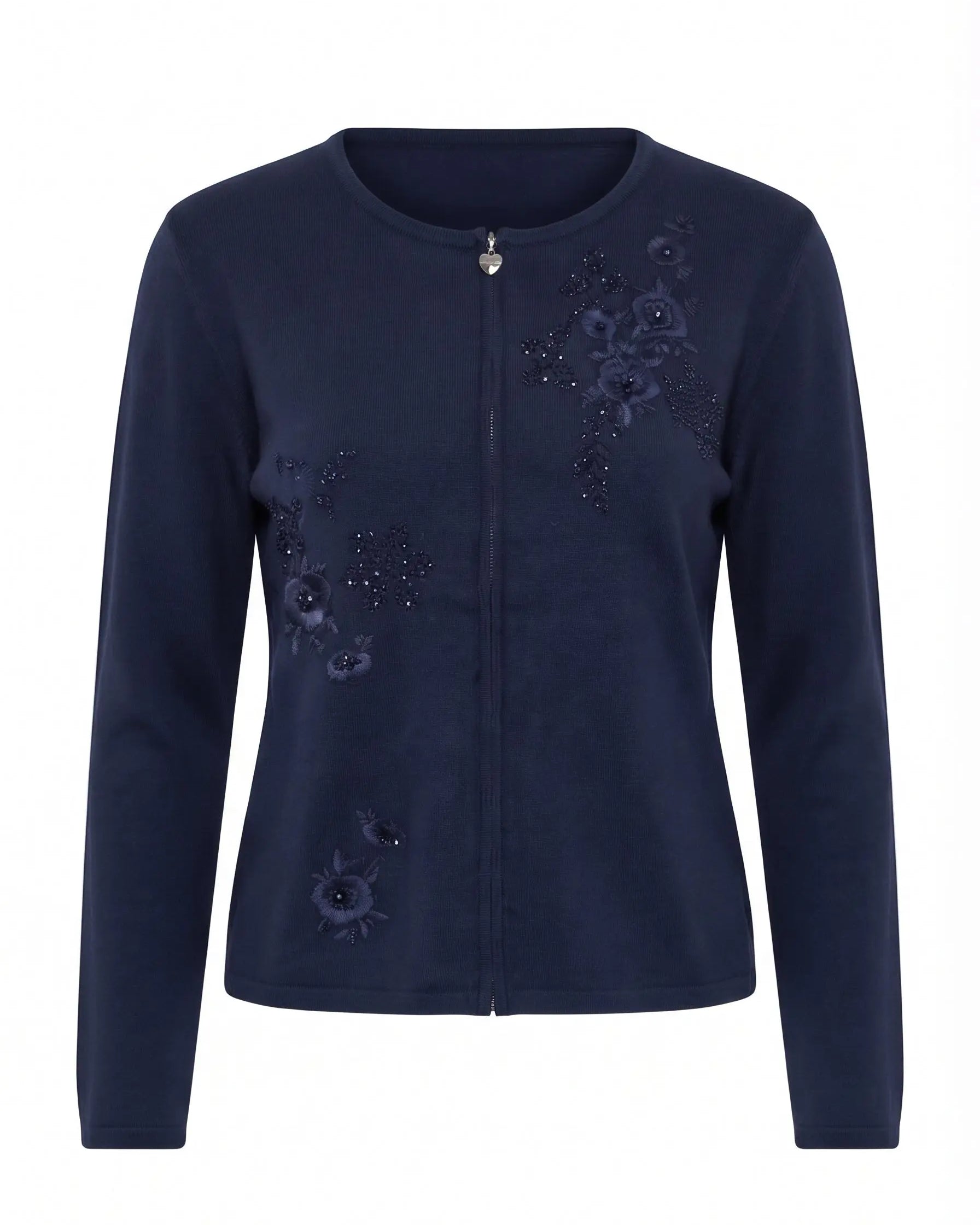 Cardigan tinta unita con ricamo e applicazione DORABELLA PIU'