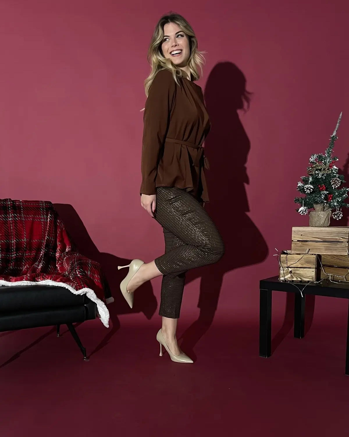 Casacca con nodo TABACCO DORABELLA XXXL