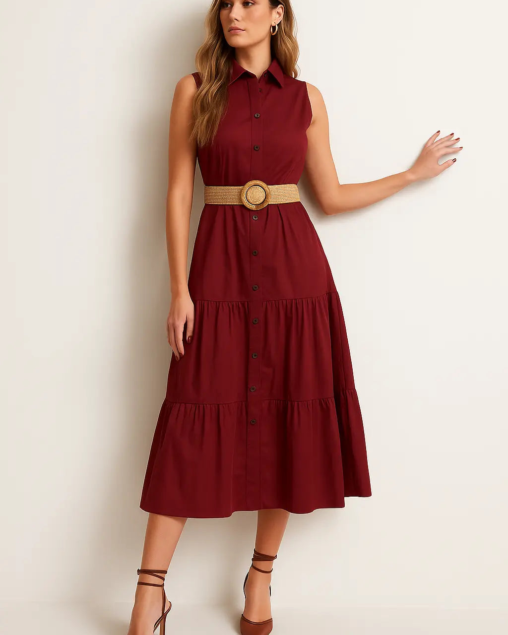 Chemisier con cintura in rafia Unica by Dorabella