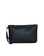 Clutch in ecopelle a grana con logo sul davanti e cinturino da polso NERO DORABELLA EASY