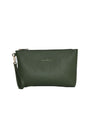 Clutch in ecopelle a grana con logo sul davanti e cinturino da polso VERDE MILITARE DORABELLA EASY Un