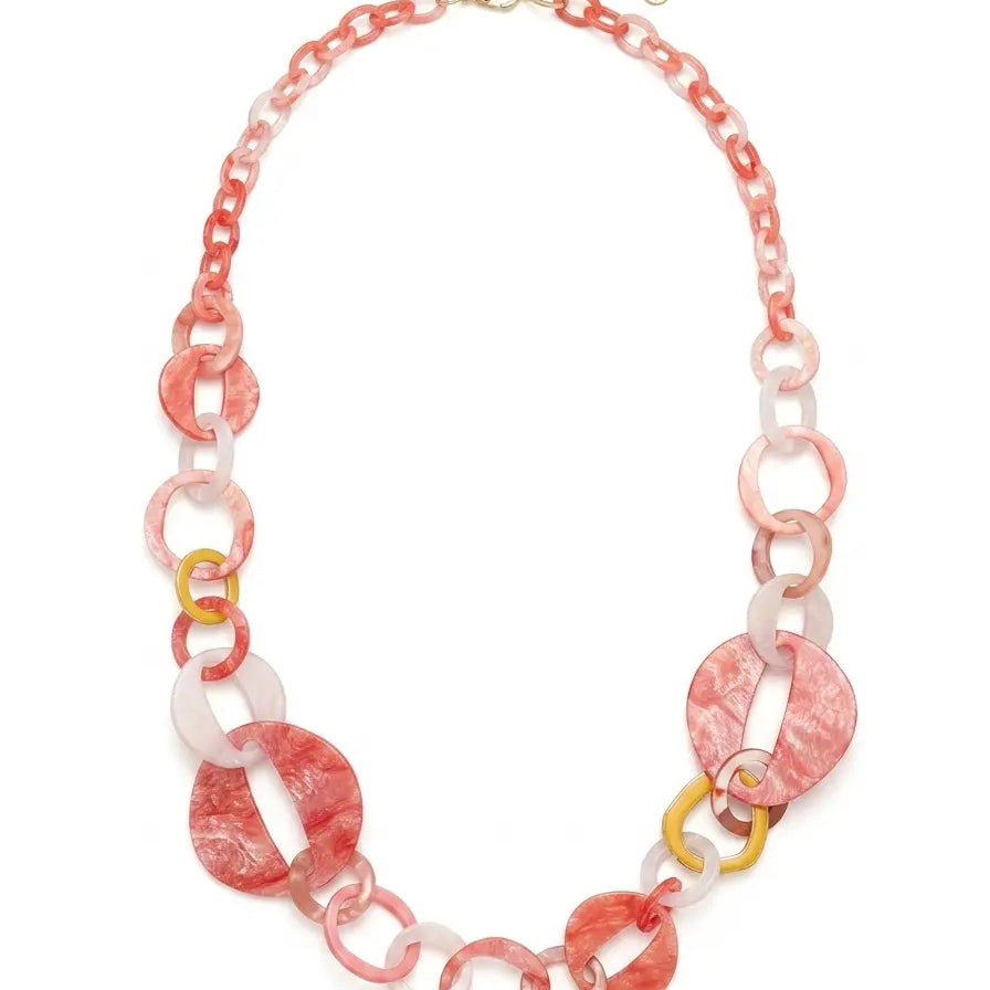 Collana lunga con anelli colorati in più grandezze Dorabella