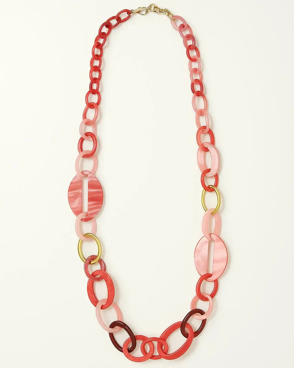 Collana lunga con anelli colorati in più grandezze Dorabella corallo