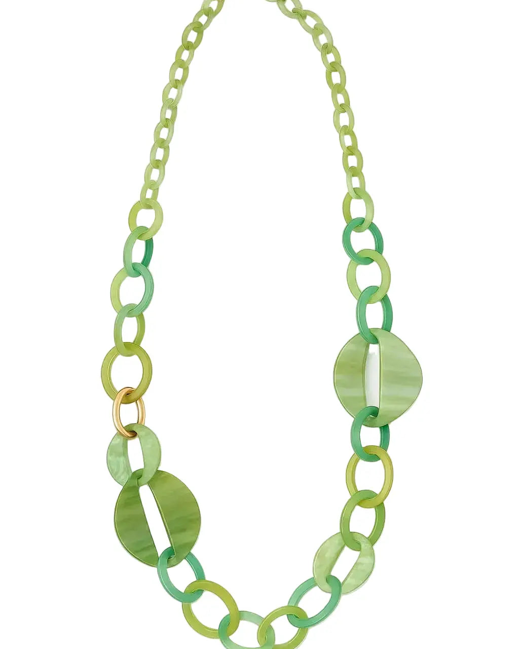 Collana lunga con anelli colorati in più grandezze Dorabella Verde