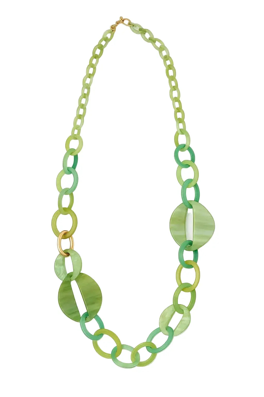 Collana lunga con anelli colorati in più grandezze Dorabella Verde