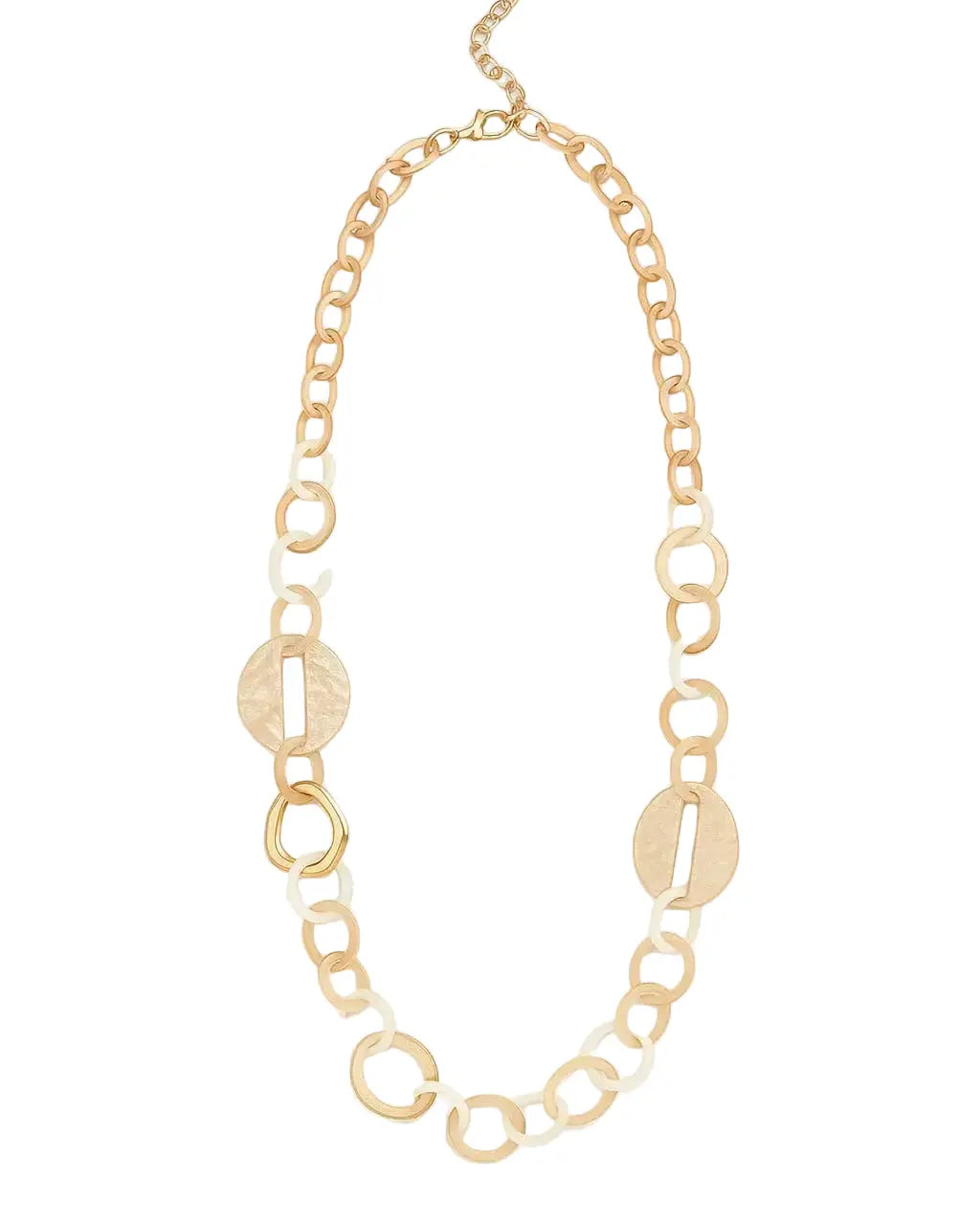 Collana lunga con anelli colorati in più grandezze Dorabella Champagne