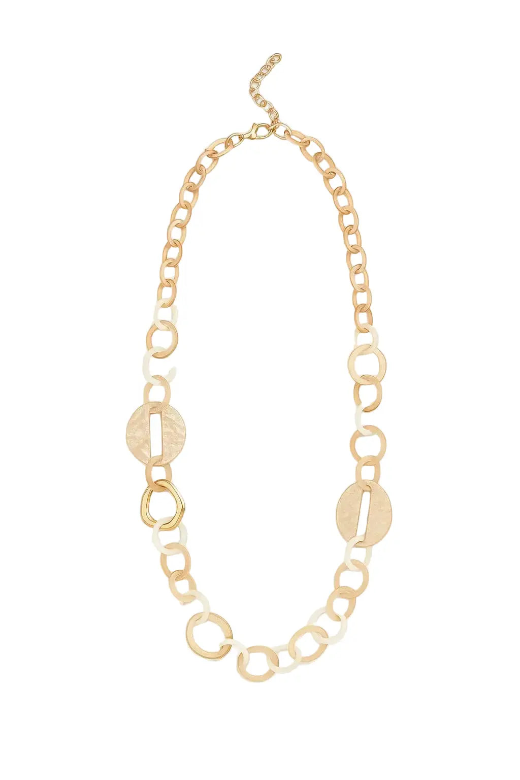Collana lunga con anelli colorati in più grandezze Dorabella Champagne