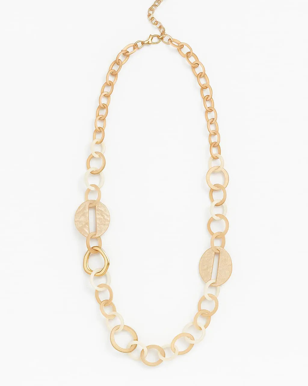 Collana lunga con anelli colorati in più grandezze Dorabella Champagne