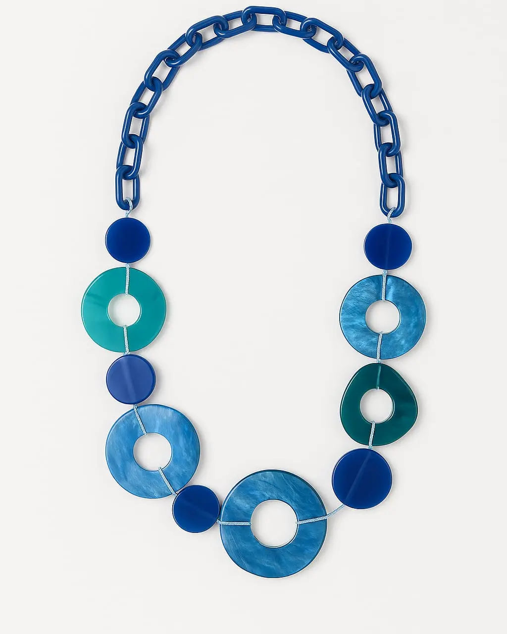 Collana lunga con anelli multicolore in resina Dorabella Blu