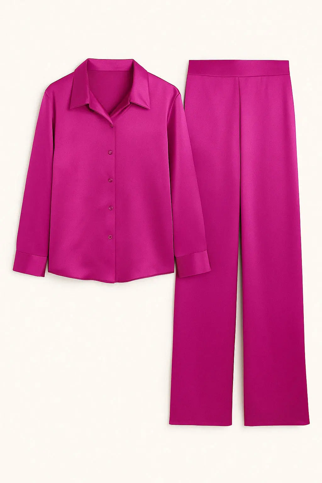 Completo camicia bull collar e pantaloni palazzo con semivita