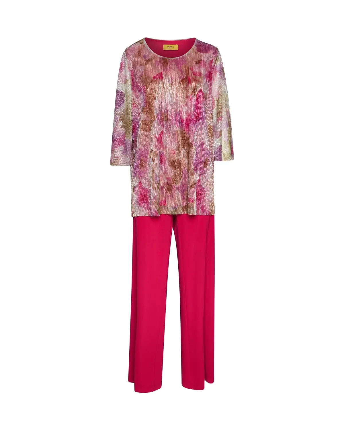 Completo con blusa a fantasia e pantaloni in unito FANTASIA DORABELLA PIU' 49
