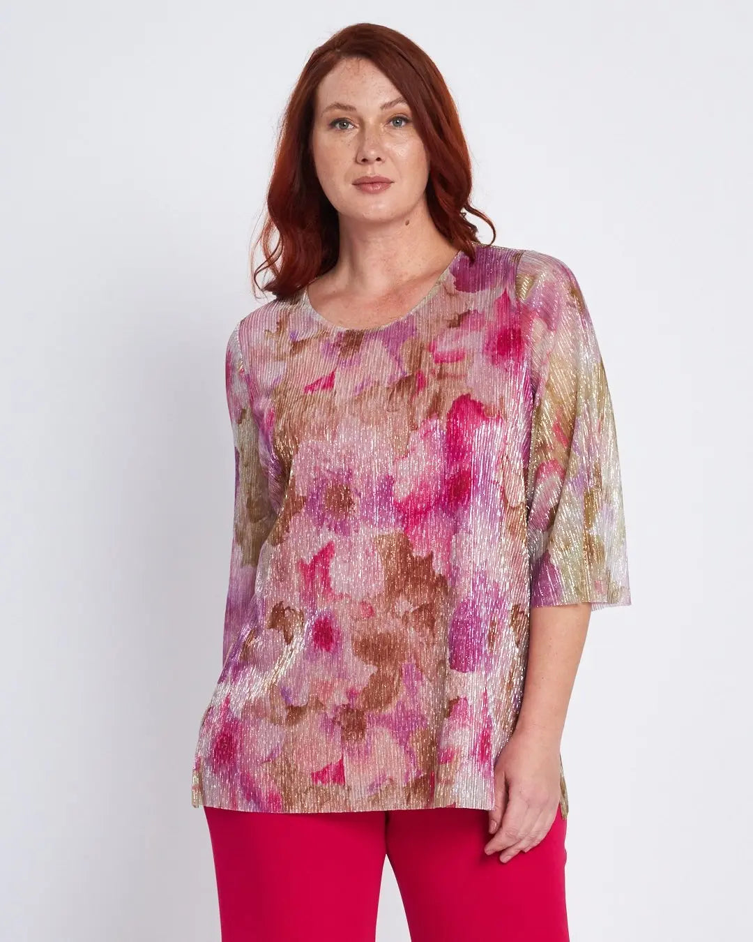 Completo con blusa a fantasia e pantaloni in unito FANTASIA DORABELLA PIU'