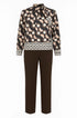 Completo con blusa fantasia e pantalone in tinta unita DORABELLA PIU'