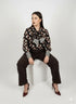 Completo con blusa fantasia e pantalone in tinta unita DORABELLA PIU'