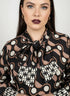 Completo con blusa fantasia e pantalone in tinta unita DORABELLA PIU'