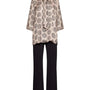 Completo con blusa in georgette lurex con fantasia a pois e collo lavallière e pantalone morbido ti CHAMPAGNE DORABELLA