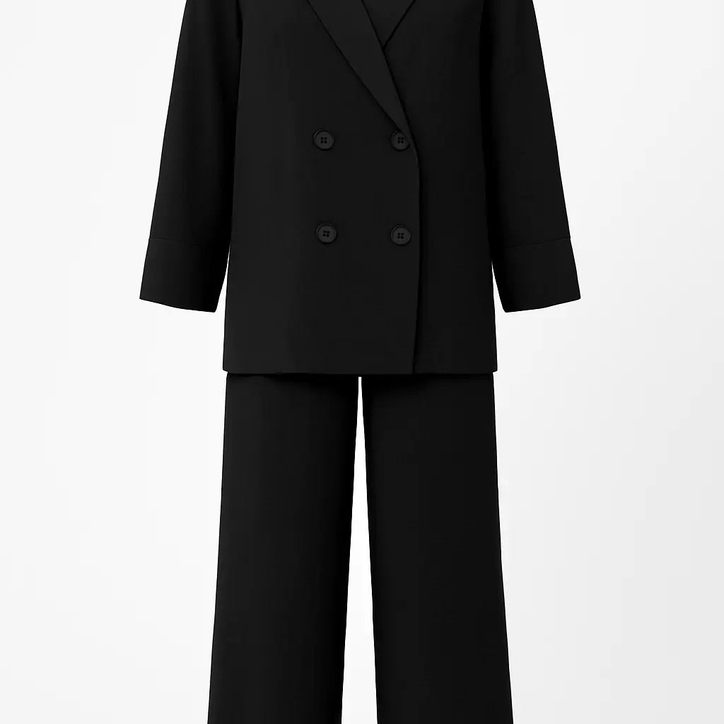 Completo con giacca doppiopetto e coulisse Unica by Dorabella Nero-Taglia-unica-44-46-o-M-L