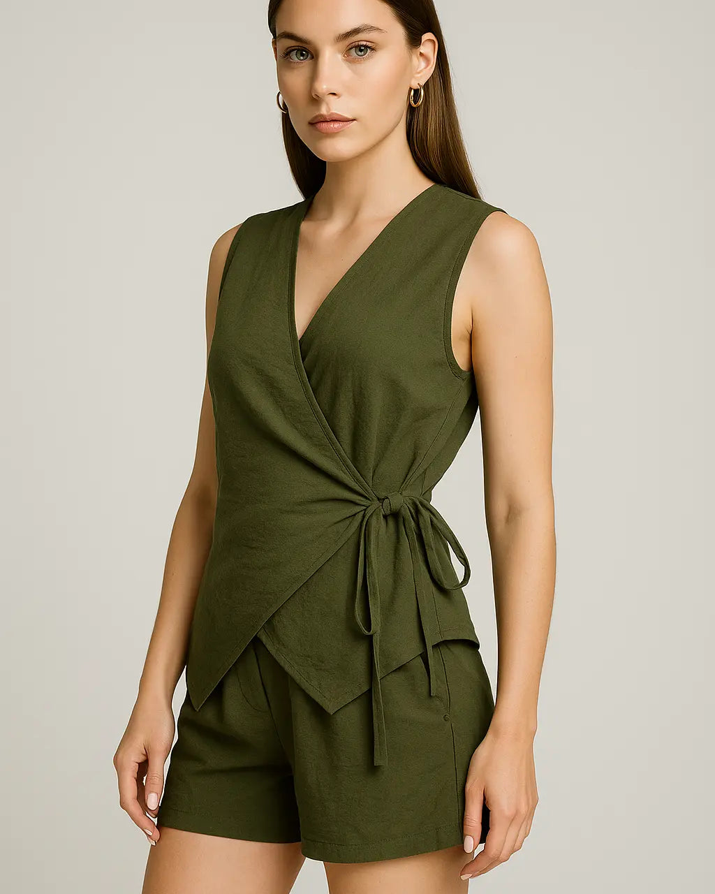 Completo con gilet a portafoglio e shorts Unica by Dorabella