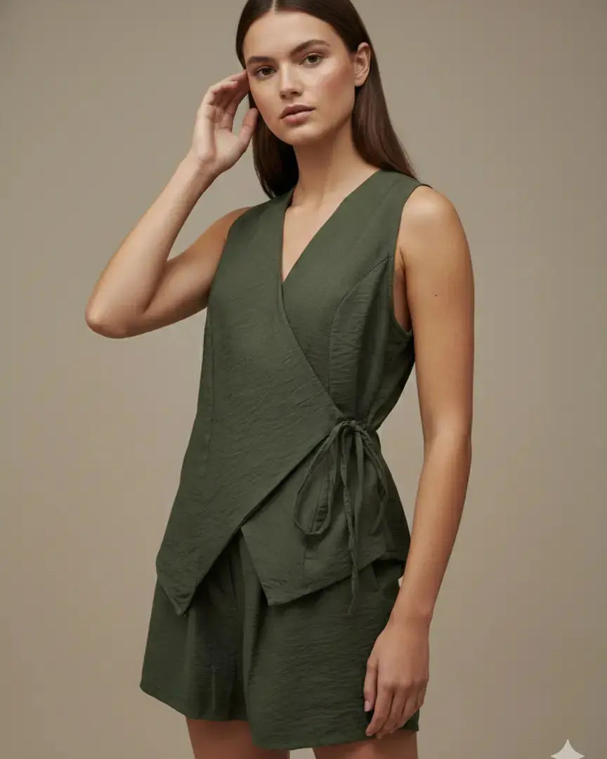 Completo con gilet a portafoglio e shorts Unica by Dorabella